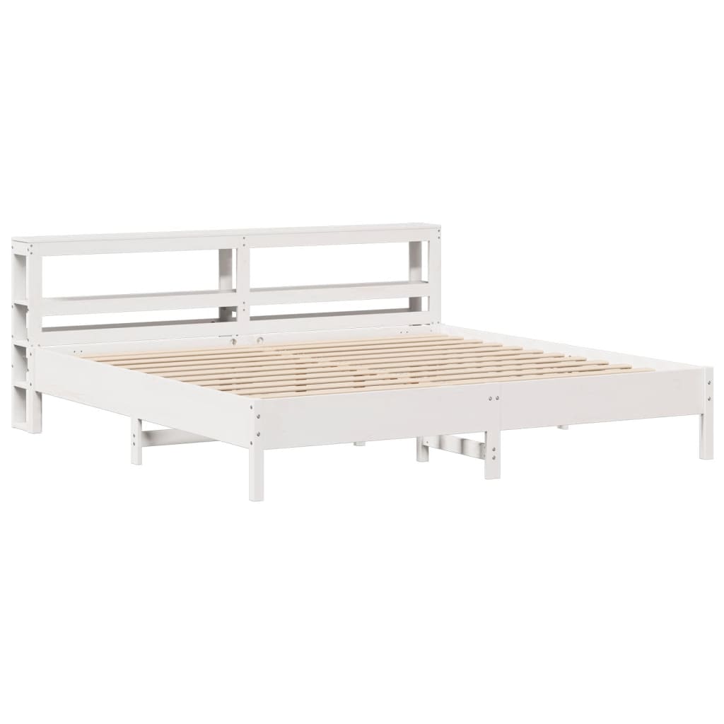 Bedframe zonder matras massief grenenhout wit 200x200 cm is nu te koop bij PeponiXL, paradijselijk wonen!