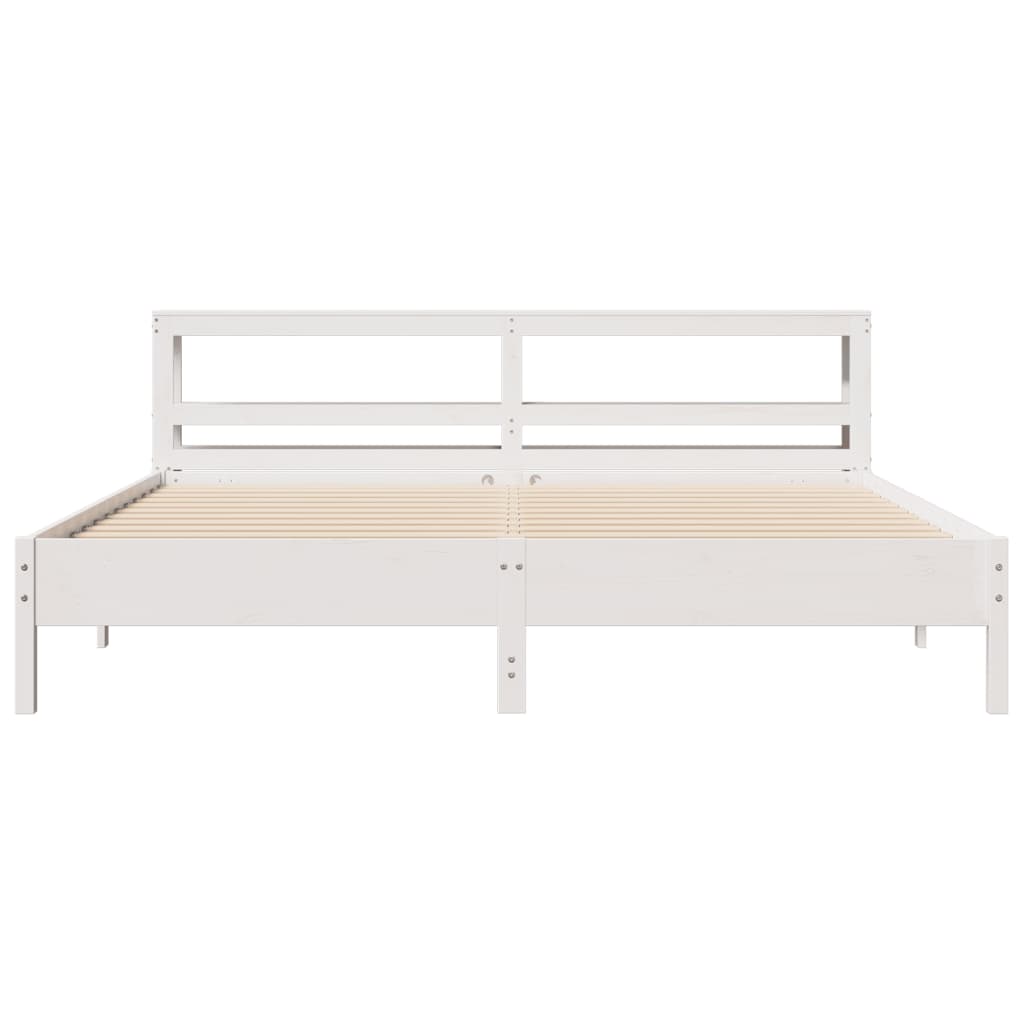 Bedframe zonder matras massief grenenhout wit 200x200 cm is nu te koop bij PeponiXL, paradijselijk wonen!