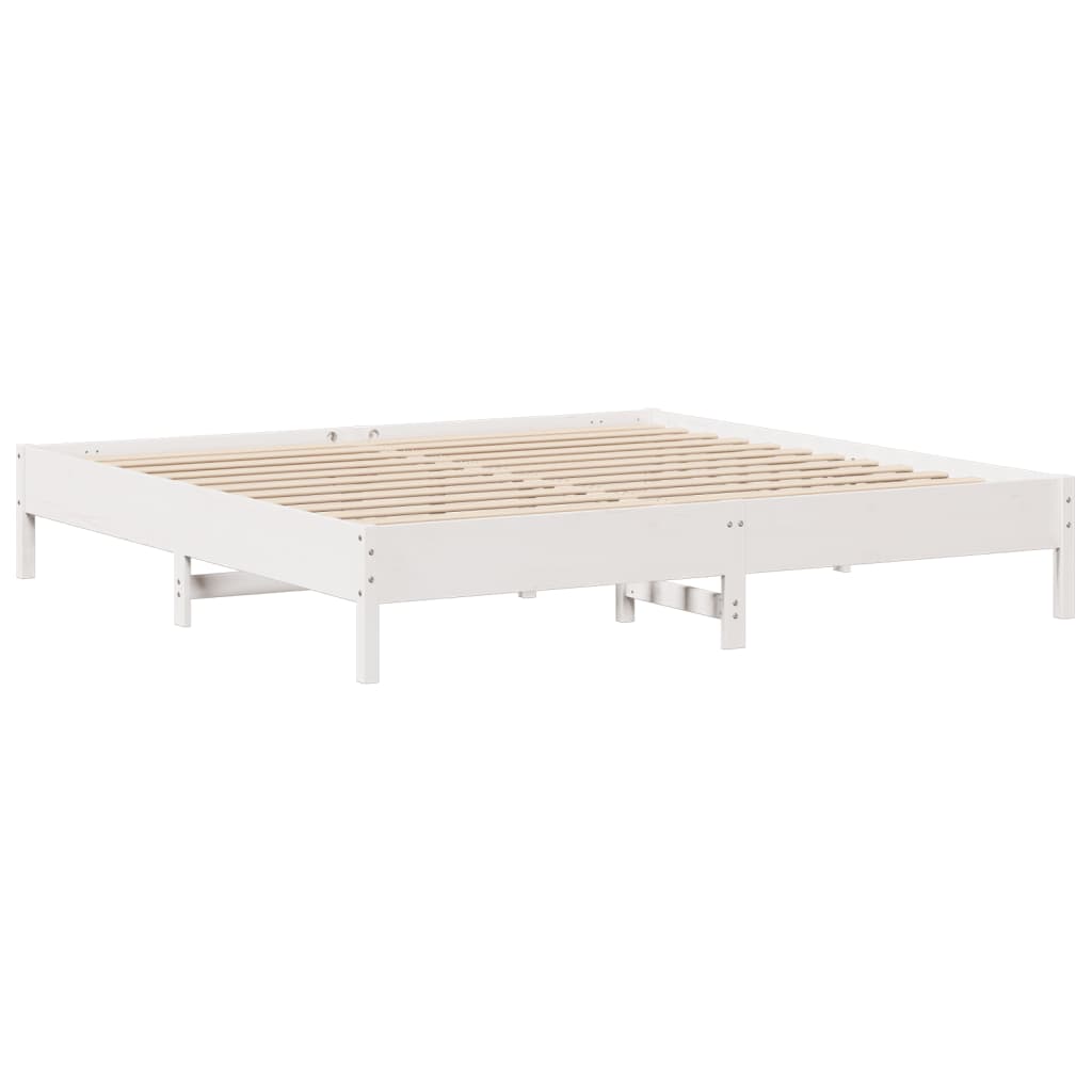 Bedframe zonder matras massief grenenhout wit 200x200 cm is nu te koop bij PeponiXL, paradijselijk wonen!
