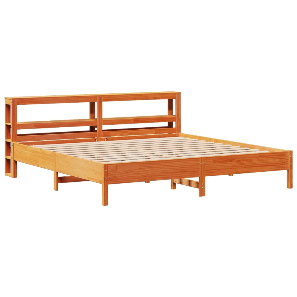 Bedframe zonder matras massief grenenhout wasbruin 200x200 cm is nu te koop bij PeponiXL, paradijselijk wonen!