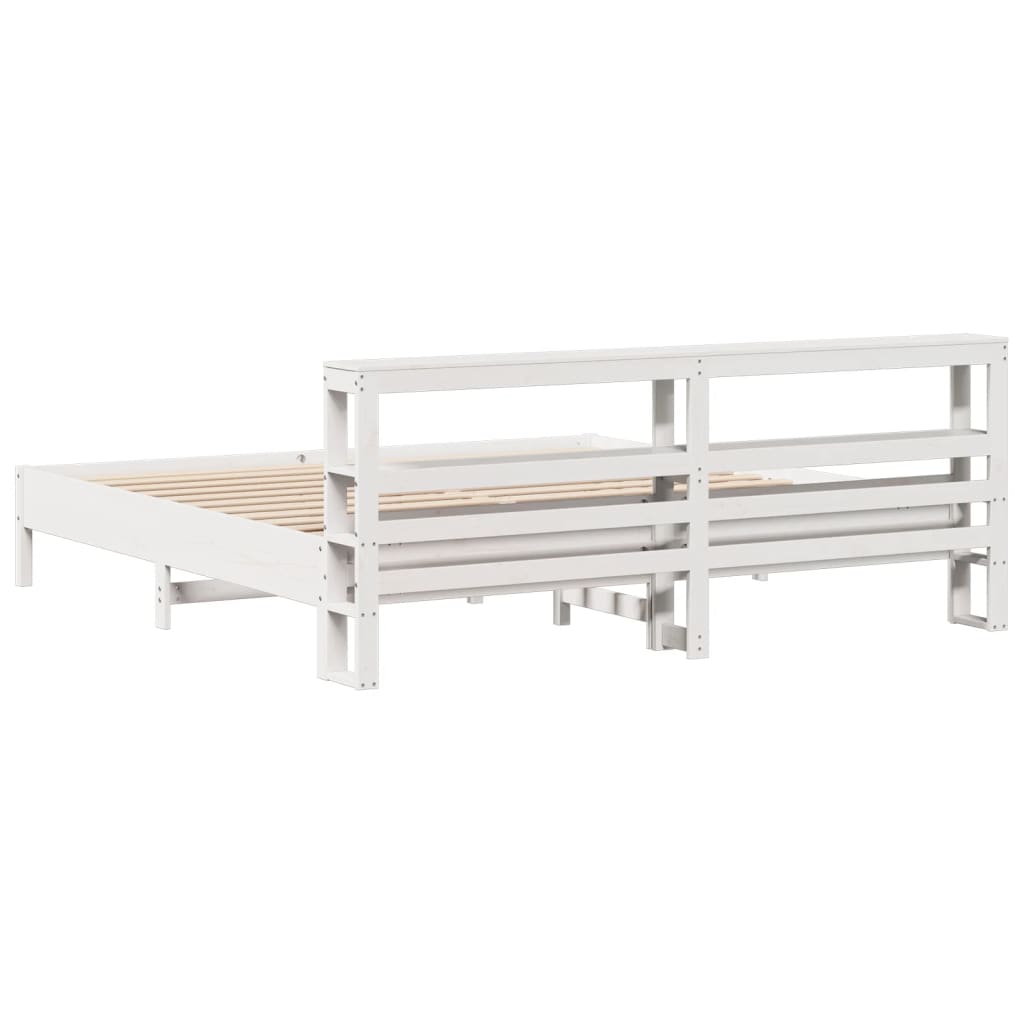 Bedframe zonder matras massief grenenhout wit 180x200 cm is nu te koop bij PeponiXL, paradijselijk wonen!