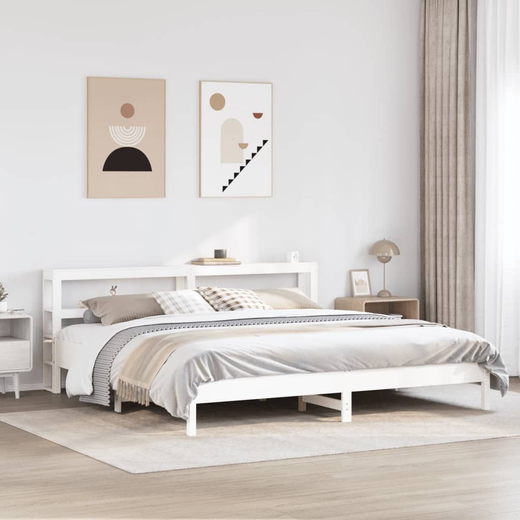 Bedframe zonder matras massief grenenhout wit 180x200 cm is nu te koop bij PeponiXL, paradijselijk wonen!
