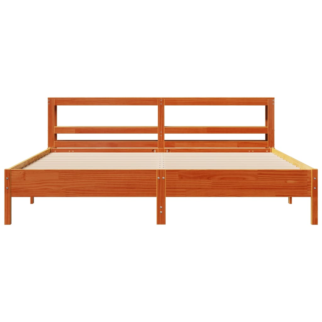 Bedframe zonder matras massief grenenhout wasbruin 180x200 cm is nu te koop bij PeponiXL, paradijselijk wonen!