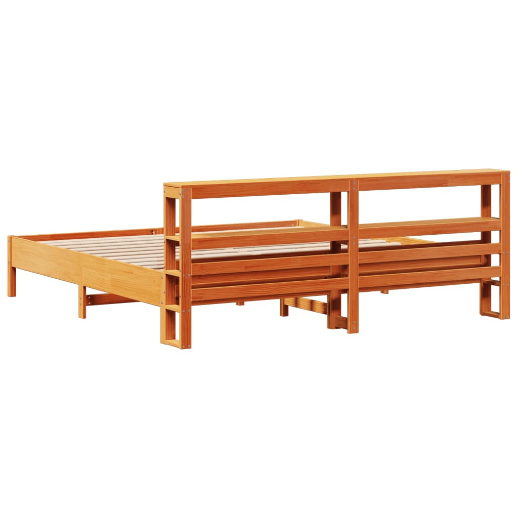 Bedframe zonder matras massief grenenhout wasbruin 180x200 cm is nu te koop bij PeponiXL, paradijselijk wonen!