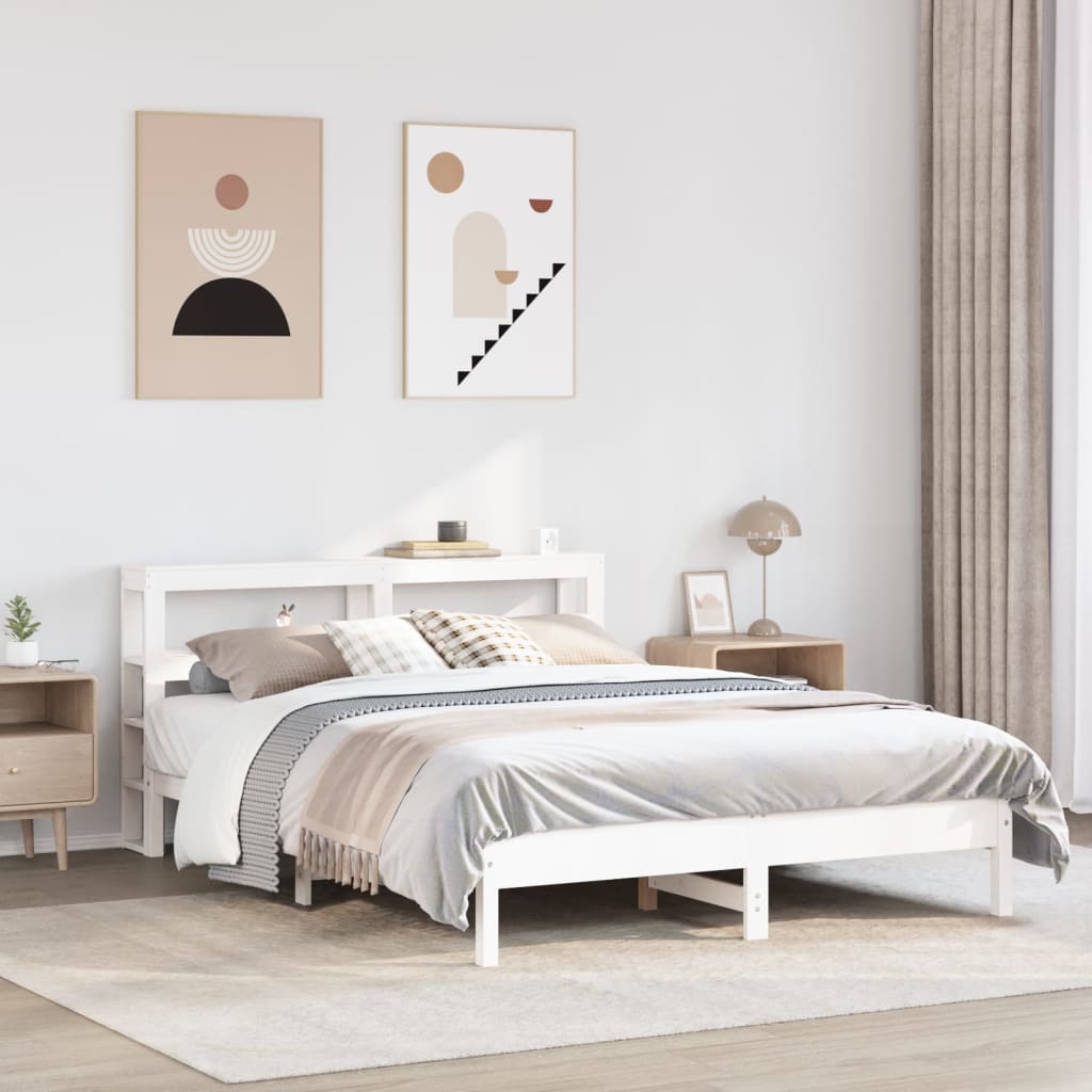 Bedframe zonder matras massief grenenhout wit 160x200 cm is nu te koop bij PeponiXL, paradijselijk wonen!