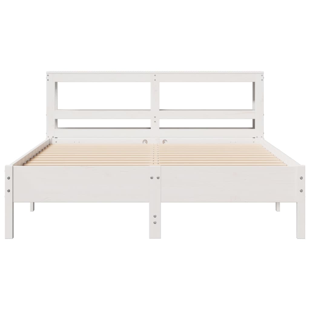 Bedframe zonder matras massief grenenhout wit 150x200 cm is nu te koop bij PeponiXL, paradijselijk wonen!