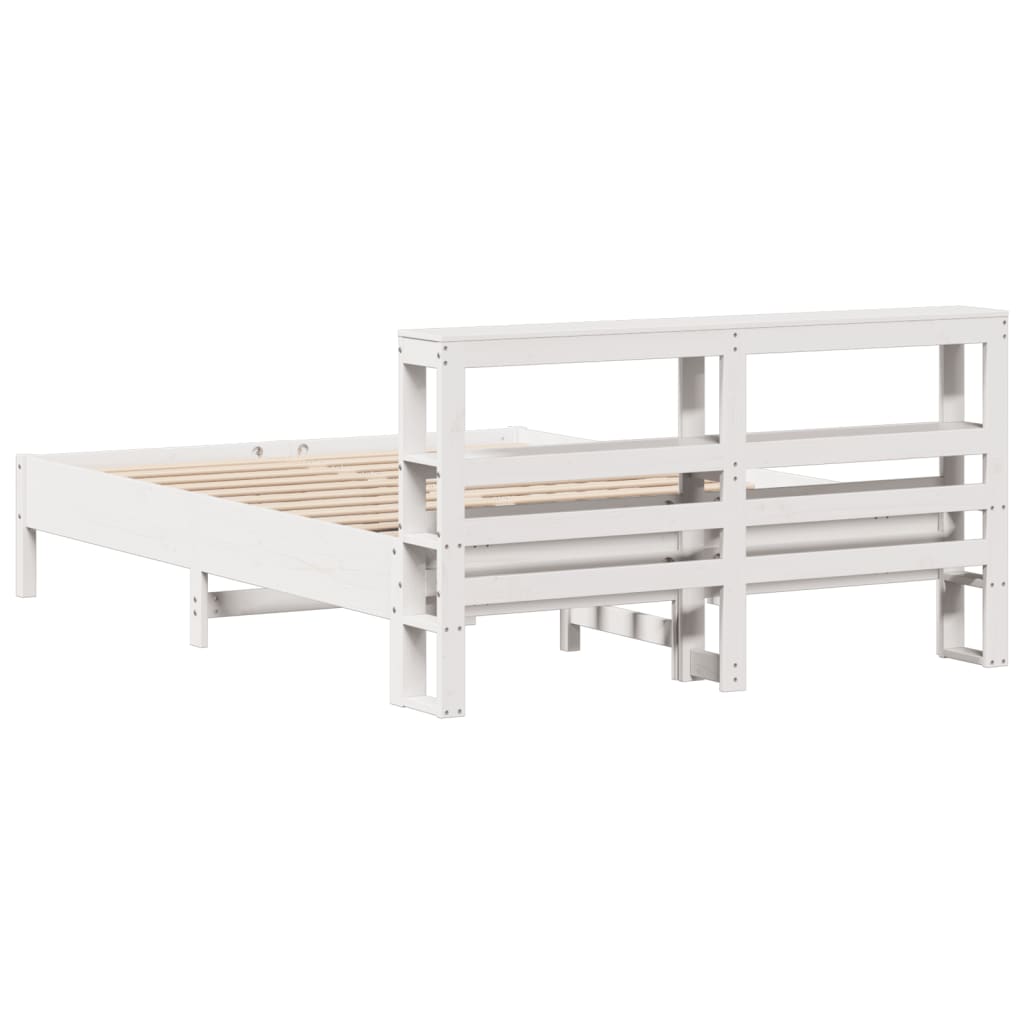 Bedframe zonder matras massief grenenhout wit 140x200 cm is nu te koop bij PeponiXL, paradijselijk wonen!