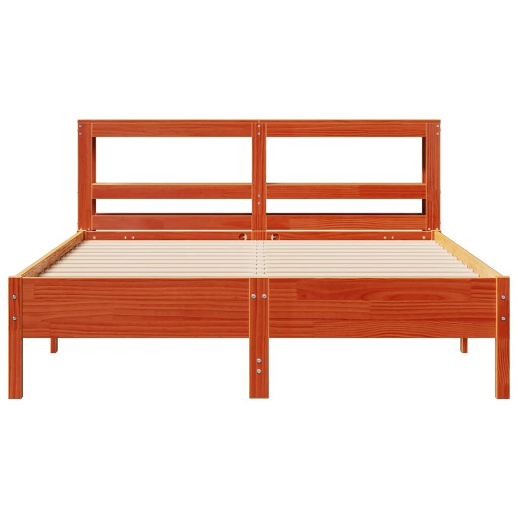 Bedframe zonder matras massief grenenhout wasbruin 140x200 cm is nu te koop bij PeponiXL, paradijselijk wonen!