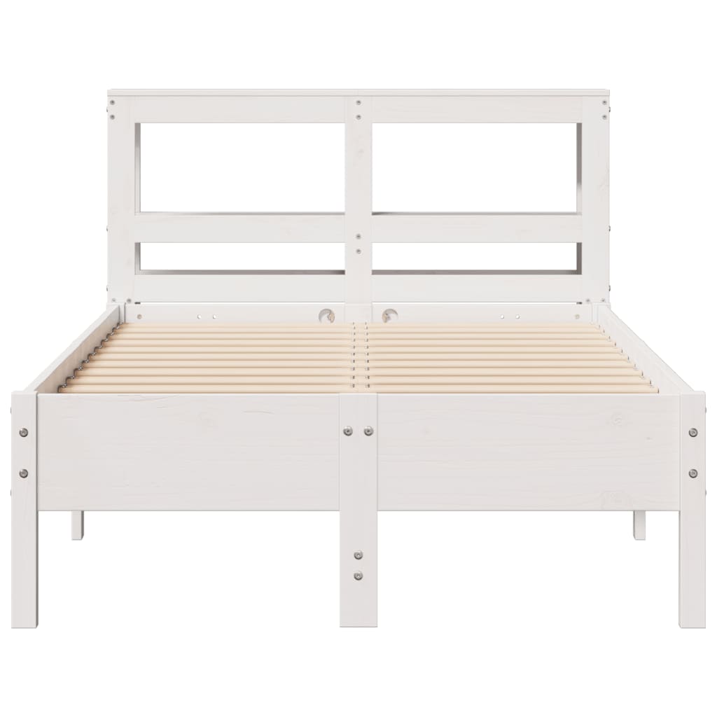 Bedframe zonder matras massief grenenhout wit 120x200 cm is nu te koop bij PeponiXL, paradijselijk wonen!