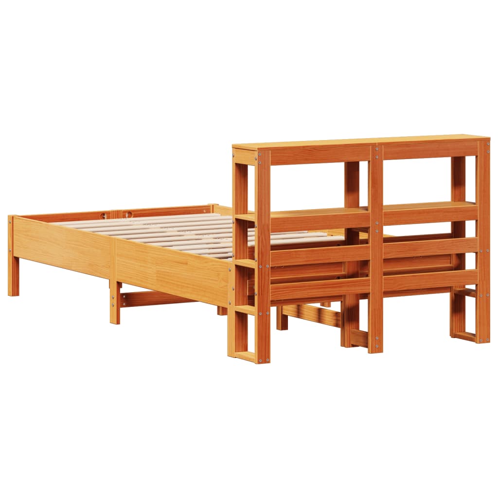 Bedframe zonder matras massief grenenhout wasbruin 120x200 cm is nu te koop bij PeponiXL, paradijselijk wonen!