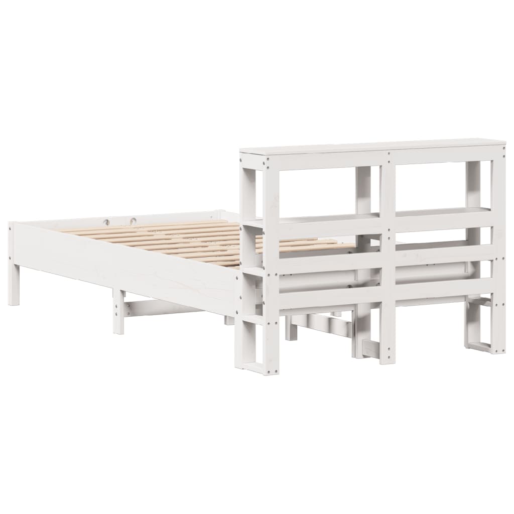 Bedframe zonder matras massief grenenhout wit 90x200 cm is nu te koop bij PeponiXL, paradijselijk wonen!