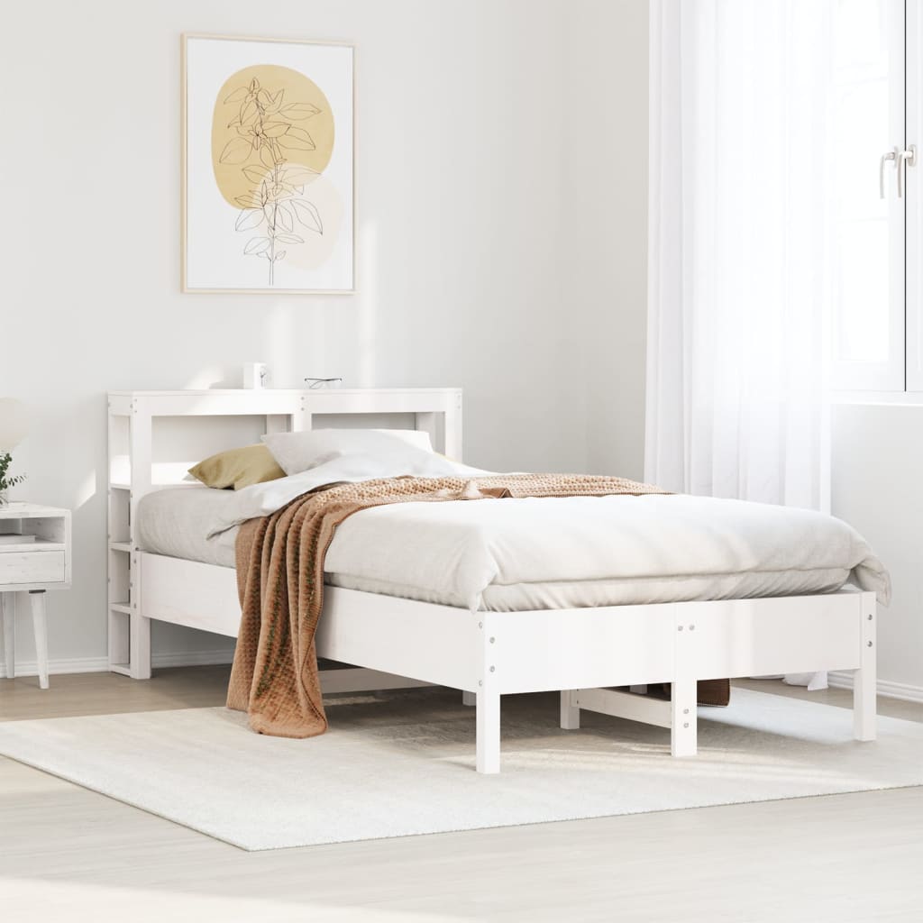 Bedframe zonder matras massief grenenhout wit 90x200 cm is nu te koop bij PeponiXL, paradijselijk wonen!