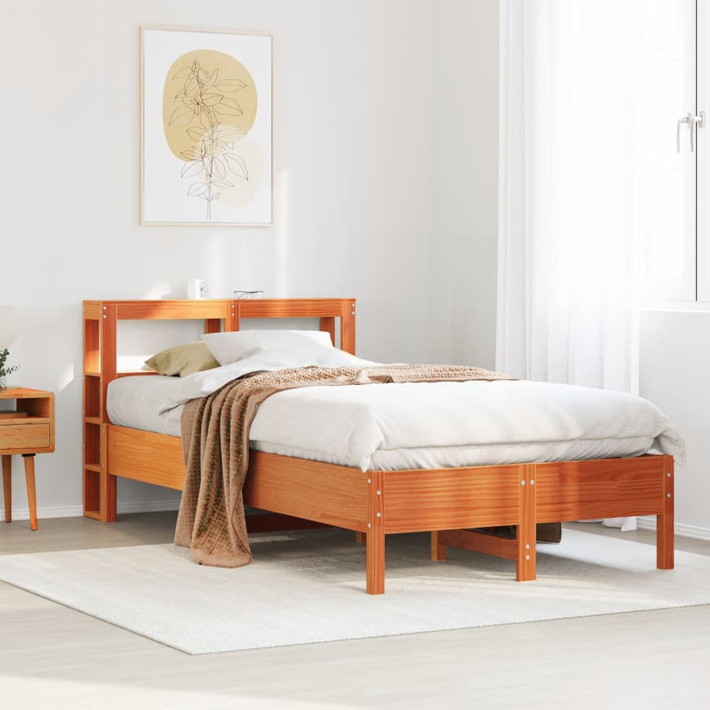 Bedframe zonder matras massief grenenhout wasbruin 90x200 cm is nu te koop bij PeponiXL, paradijselijk wonen!
