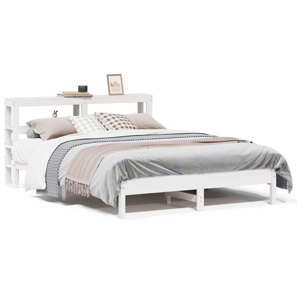 Bedframe zonder matras massief grenenhout wit 140x190 cm is nu te koop bij PeponiXL, paradijselijk wonen!