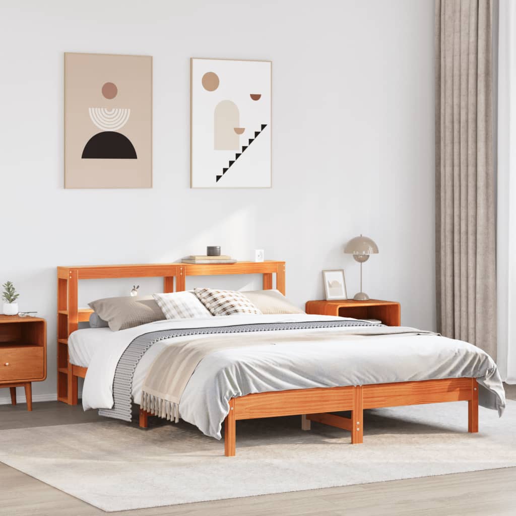 Bed met matras massief grenenhout wasbruin 140x190 cm is nu te koop bij PeponiXL, paradijselijk wonen!
