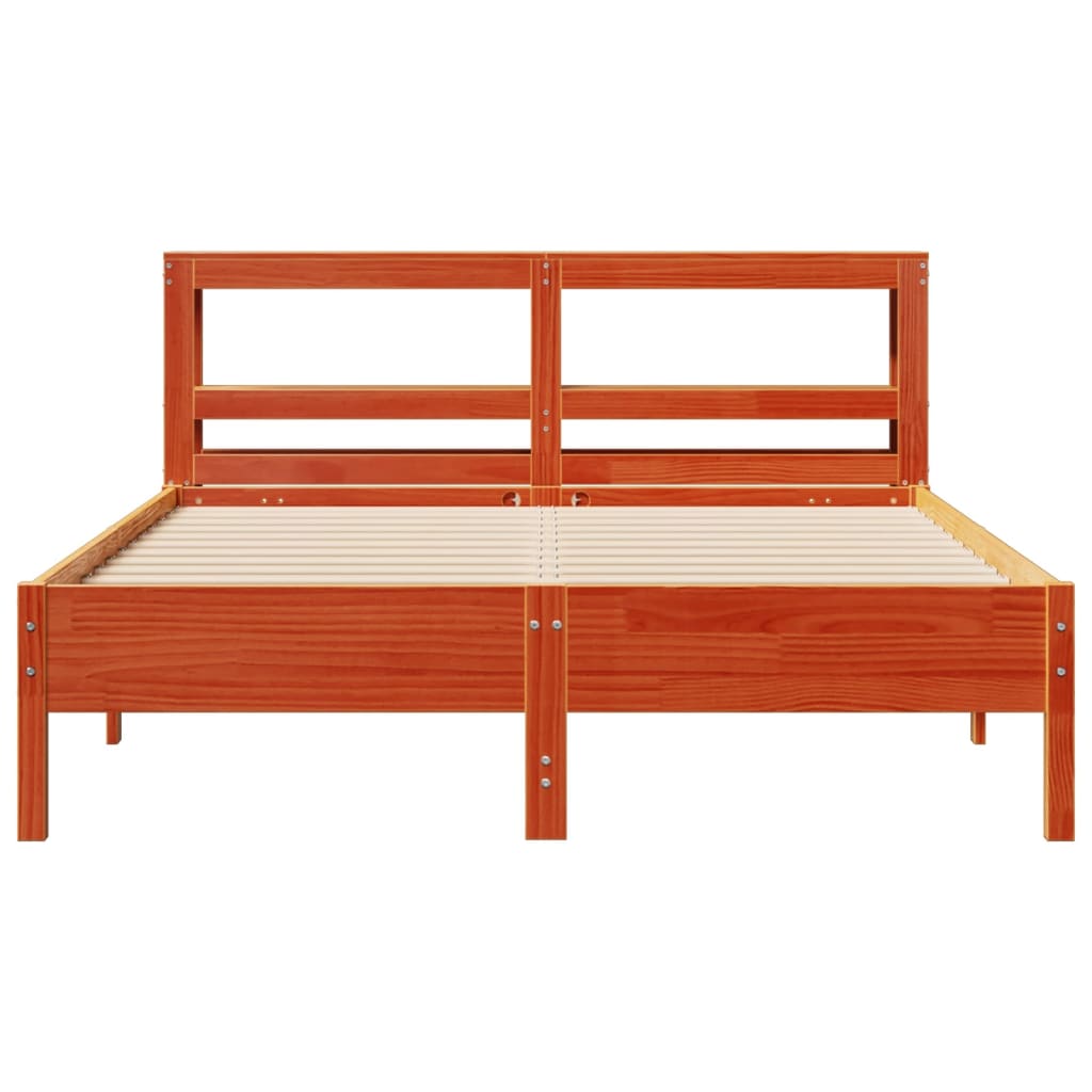 Bed met matras massief grenenhout wasbruin 140x190 cm is nu te koop bij PeponiXL, paradijselijk wonen!