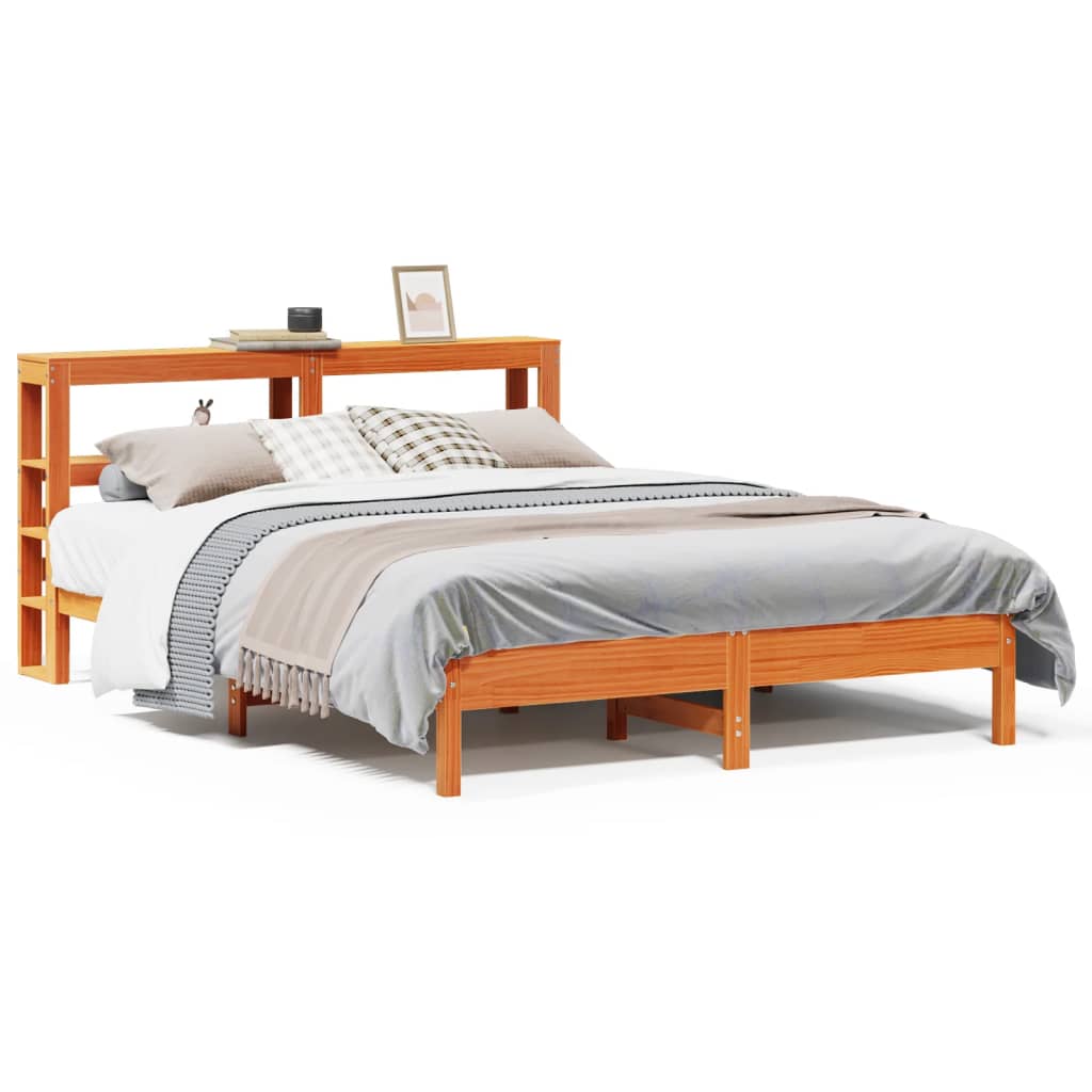 Bedframe zonder matras massief grenenhout wasbruin 135x190 cm is nu te koop bij PeponiXL, paradijselijk wonen!