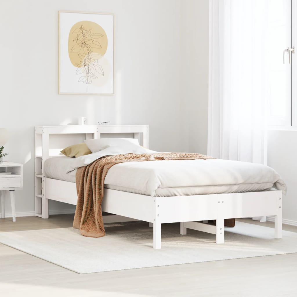 Bedframe zonder matras massief grenenhout wit 120x190 cm is nu te koop bij PeponiXL, paradijselijk wonen!
