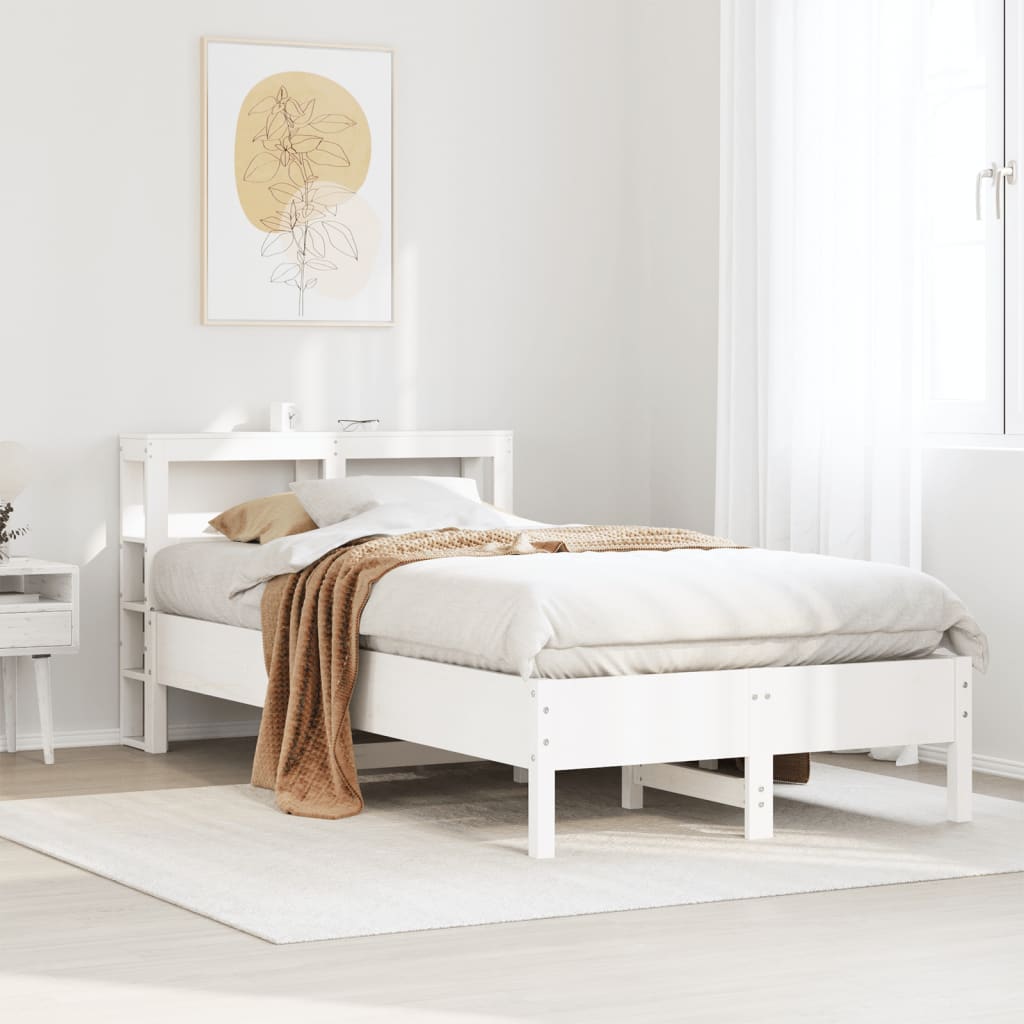 Bedframe zonder matras massief grenenhout wit 75x190 cm is nu te koop bij PeponiXL, paradijselijk wonen!