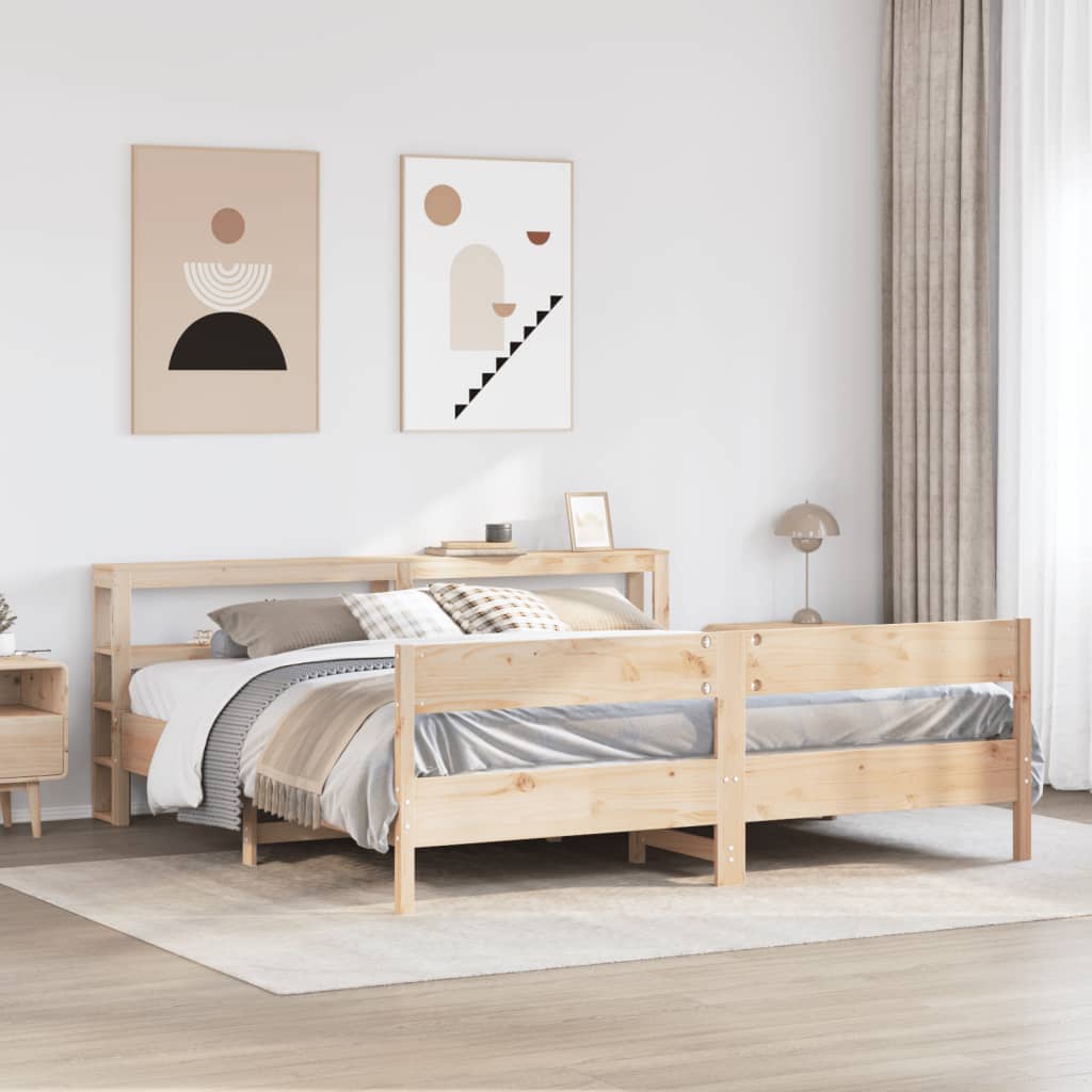 Bedframe zonder matras massief grenenhout 200x200 cm is nu te koop bij PeponiXL, paradijselijk wonen!