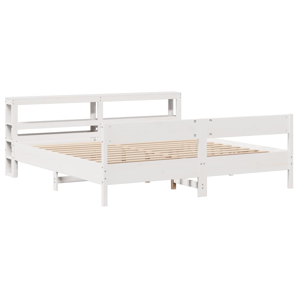 Bedframe zonder matras massief grenenhout wit 200x200 cm is nu te koop bij PeponiXL, paradijselijk wonen!