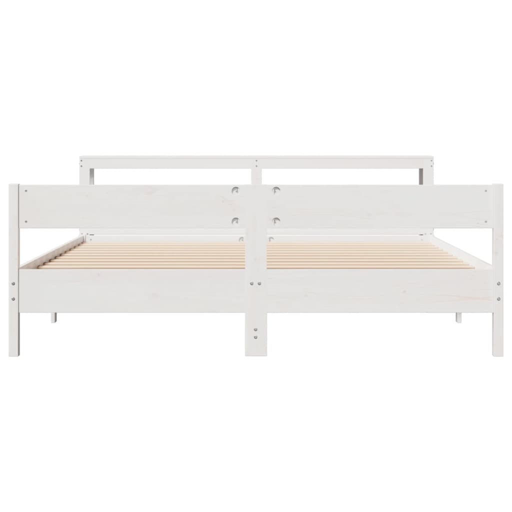 Bedframe zonder matras massief grenenhout wit 200x200 cm is nu te koop bij PeponiXL, paradijselijk wonen!