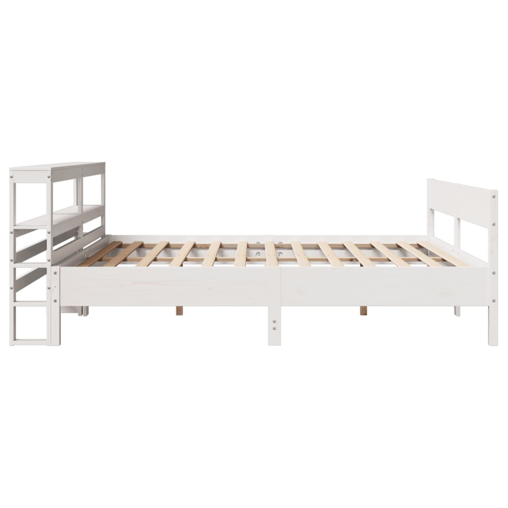 Bedframe zonder matras massief grenenhout wit 200x200 cm is nu te koop bij PeponiXL, paradijselijk wonen!