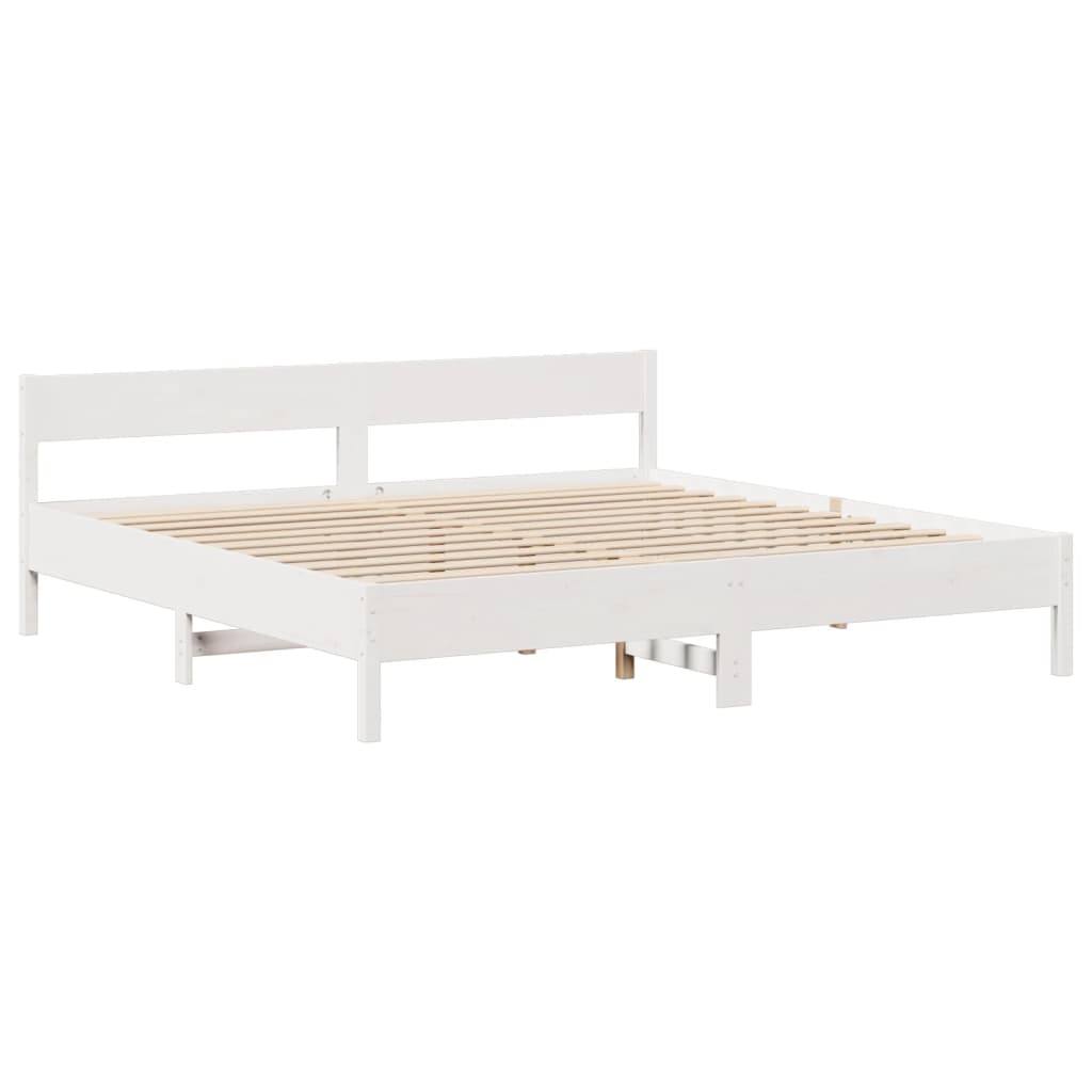 Bedframe zonder matras massief grenenhout wit 200x200 cm is nu te koop bij PeponiXL, paradijselijk wonen!