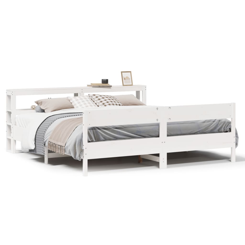Bedframe zonder matras massief grenenhout wit 200x200 cm is nu te koop bij PeponiXL, paradijselijk wonen!