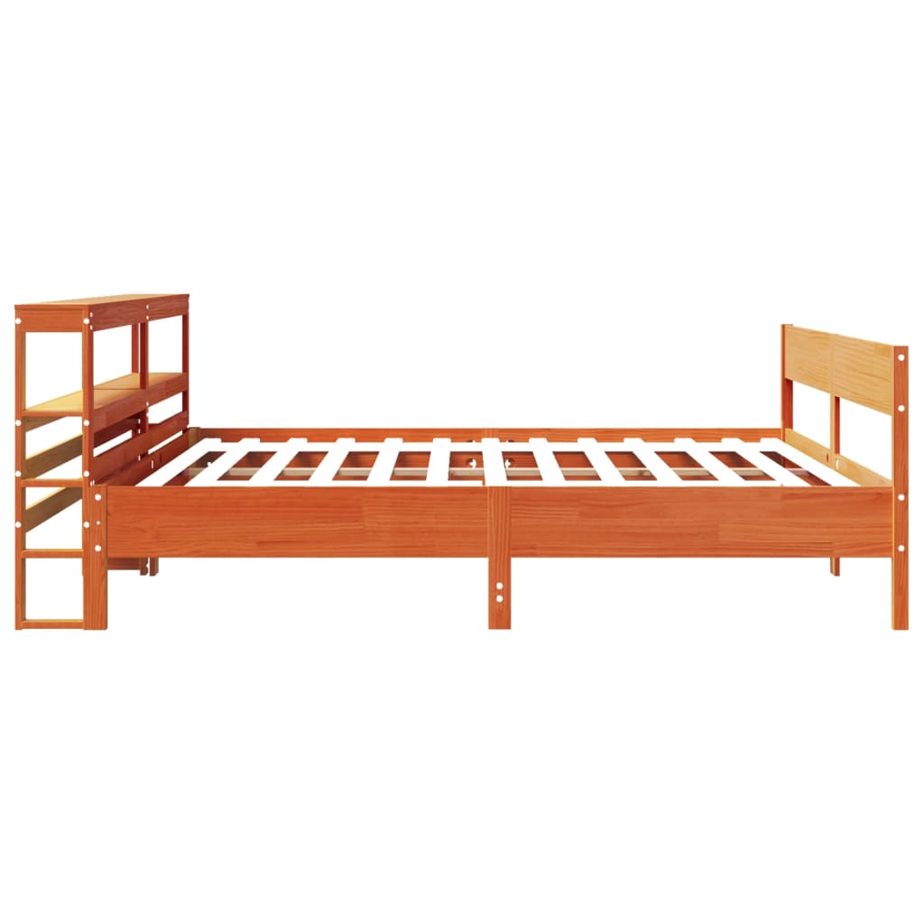 Bedframe zonder matras massief grenenhout wasbruin 200x200 cm is nu te koop bij PeponiXL, paradijselijk wonen!