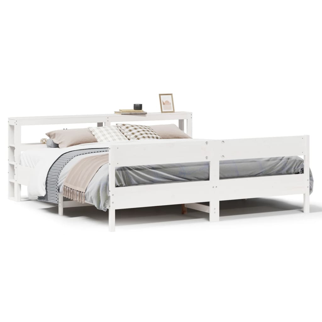 Bedframe zonder matras massief grenenhout wit 180x200 cm is nu te koop bij PeponiXL, paradijselijk wonen!