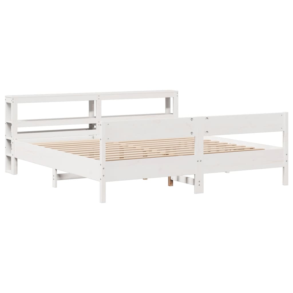 Bedframe zonder matras massief grenenhout wit 180x200 cm is nu te koop bij PeponiXL, paradijselijk wonen!