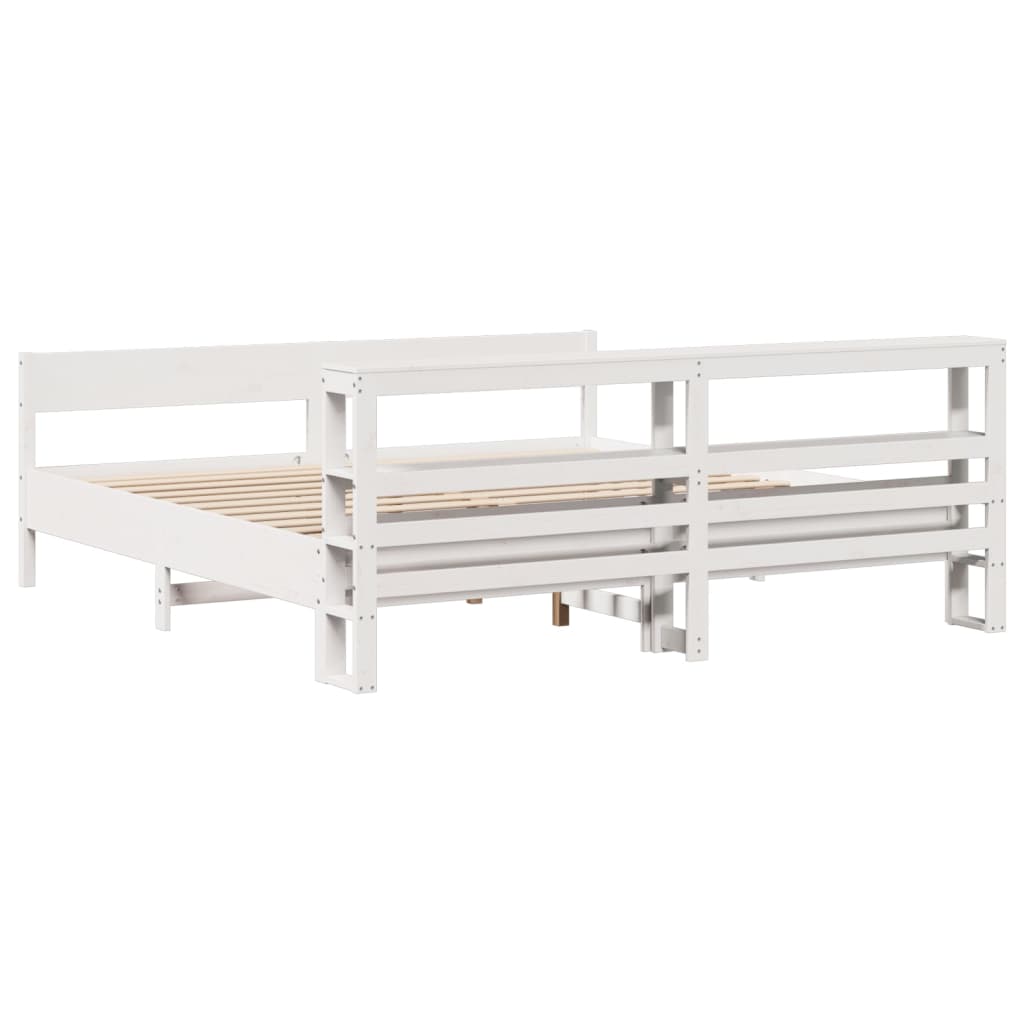 Bedframe zonder matras massief grenenhout wit 180x200 cm is nu te koop bij PeponiXL, paradijselijk wonen!