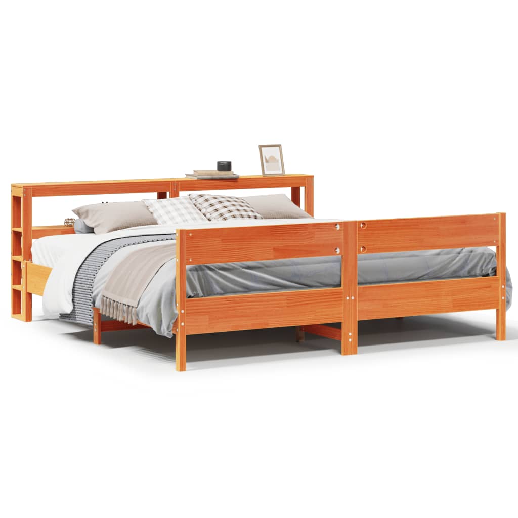 Bedframe zonder matras massief grenenhout wasbruin 180x200 cm is nu te koop bij PeponiXL, paradijselijk wonen!