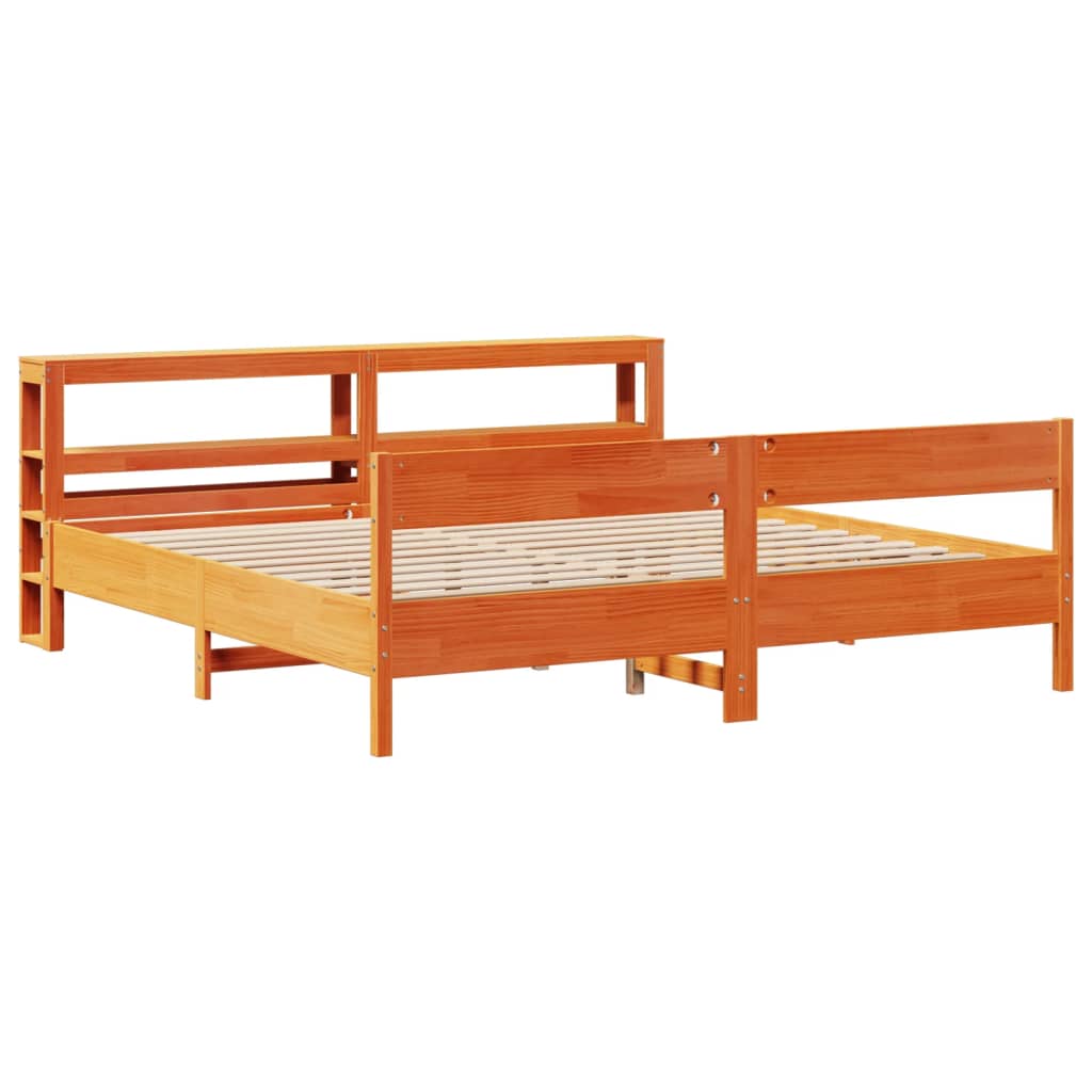 Bedframe zonder matras massief grenenhout wasbruin 180x200 cm is nu te koop bij PeponiXL, paradijselijk wonen!