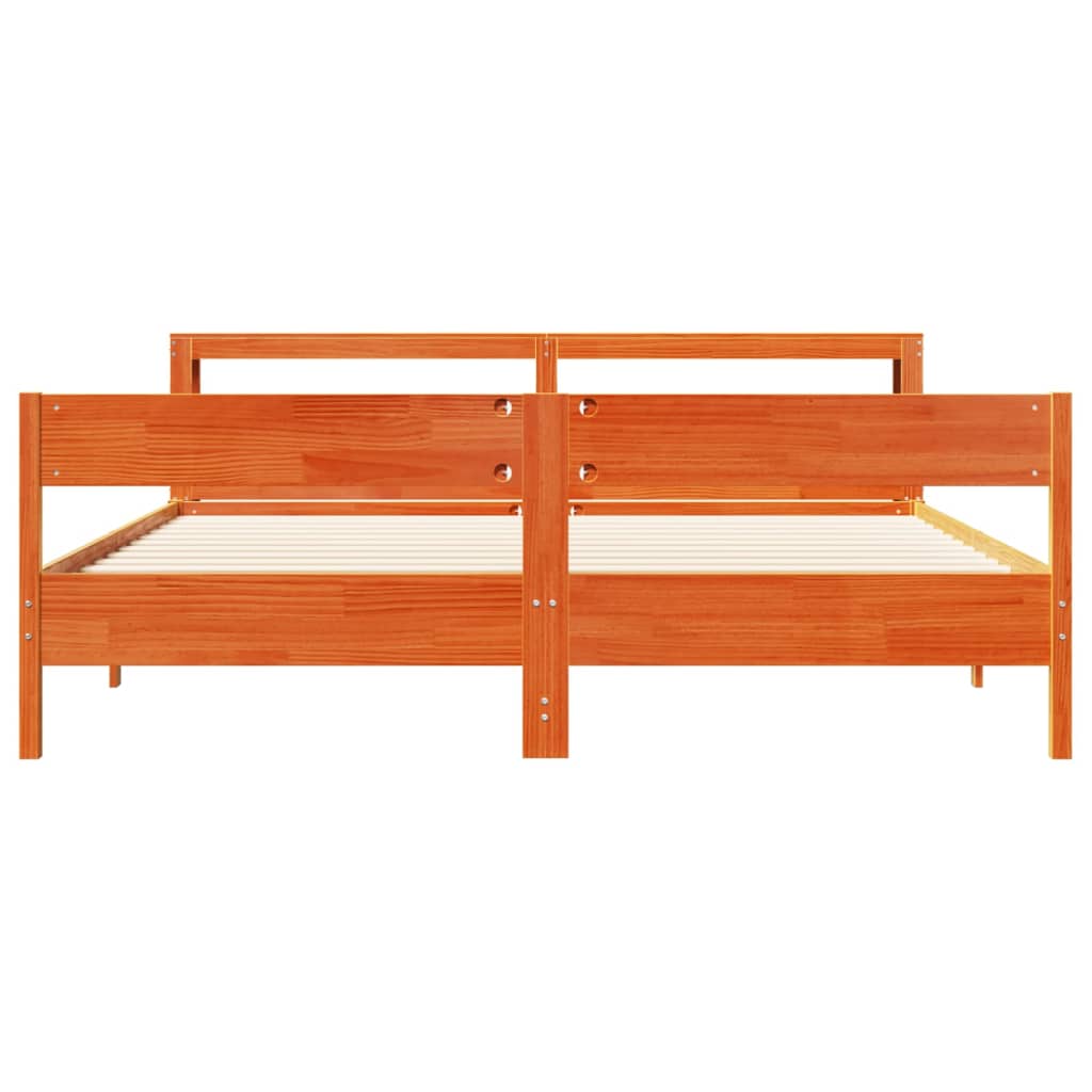 Bedframe zonder matras massief grenenhout wasbruin 180x200 cm is nu te koop bij PeponiXL, paradijselijk wonen!
