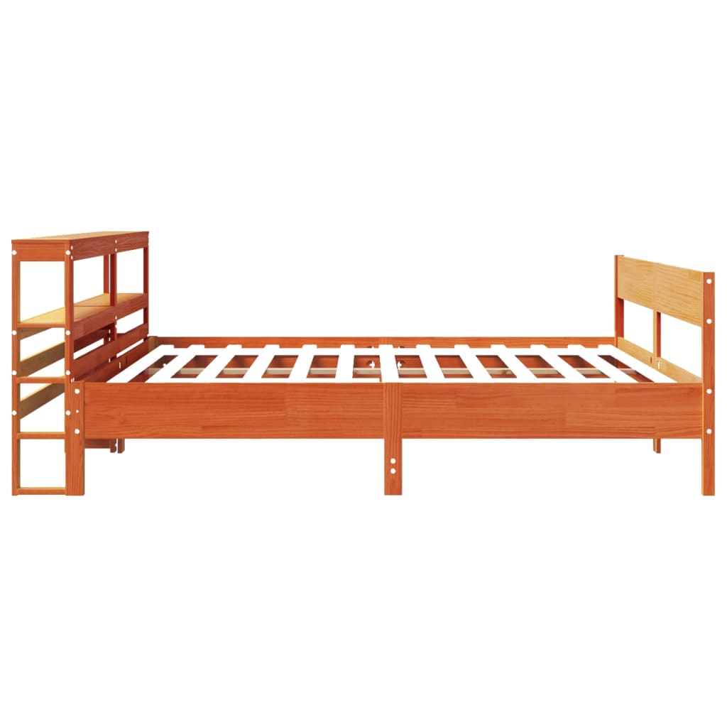 Bedframe zonder matras massief grenenhout wasbruin 180x200 cm is nu te koop bij PeponiXL, paradijselijk wonen!