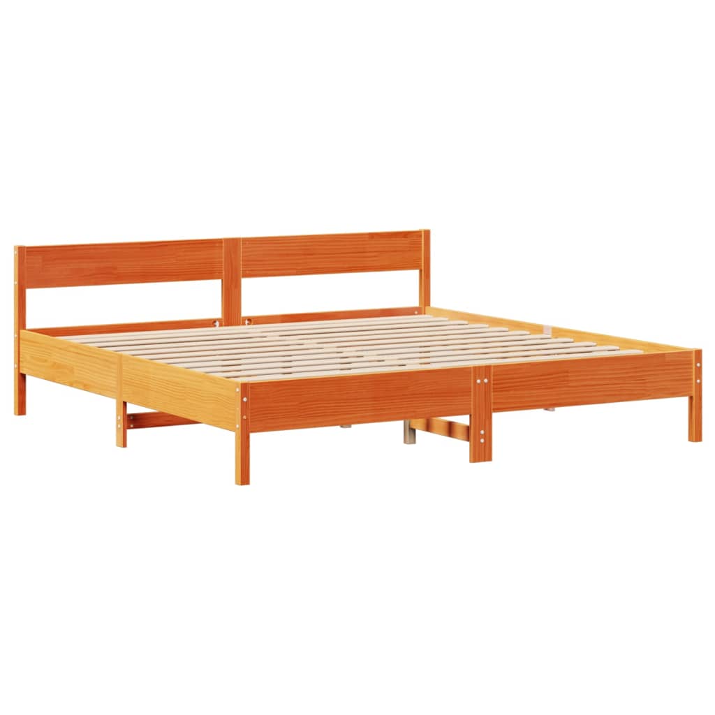 Bedframe zonder matras massief grenenhout wasbruin 180x200 cm is nu te koop bij PeponiXL, paradijselijk wonen!