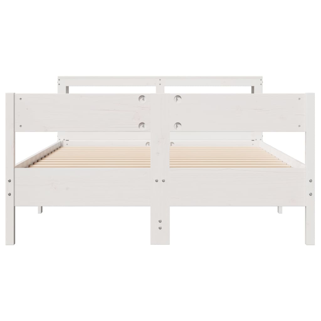 Bedframe zonder matras massief grenenhout wit 150x200 cm is nu te koop bij PeponiXL, paradijselijk wonen!