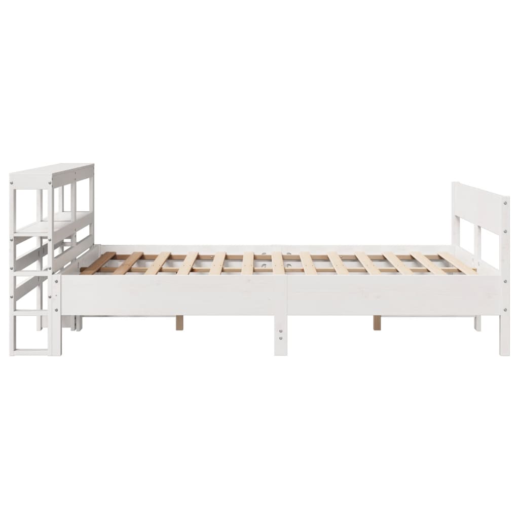 Bedframe zonder matras massief grenenhout wit 150x200 cm is nu te koop bij PeponiXL, paradijselijk wonen!