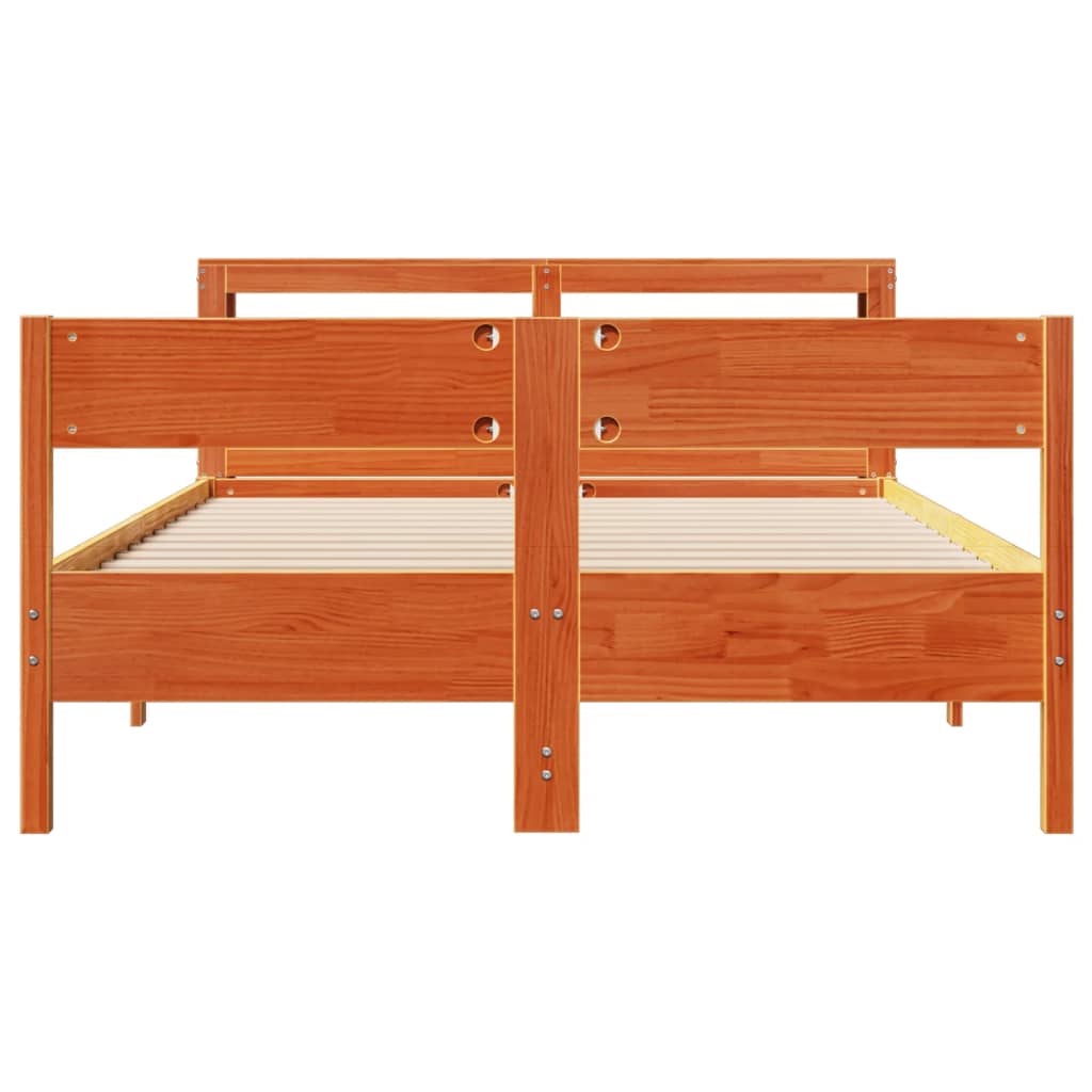 Bedframe zonder matras massief grenenhout wasbruin 150x200 cm is nu te koop bij PeponiXL, paradijselijk wonen!