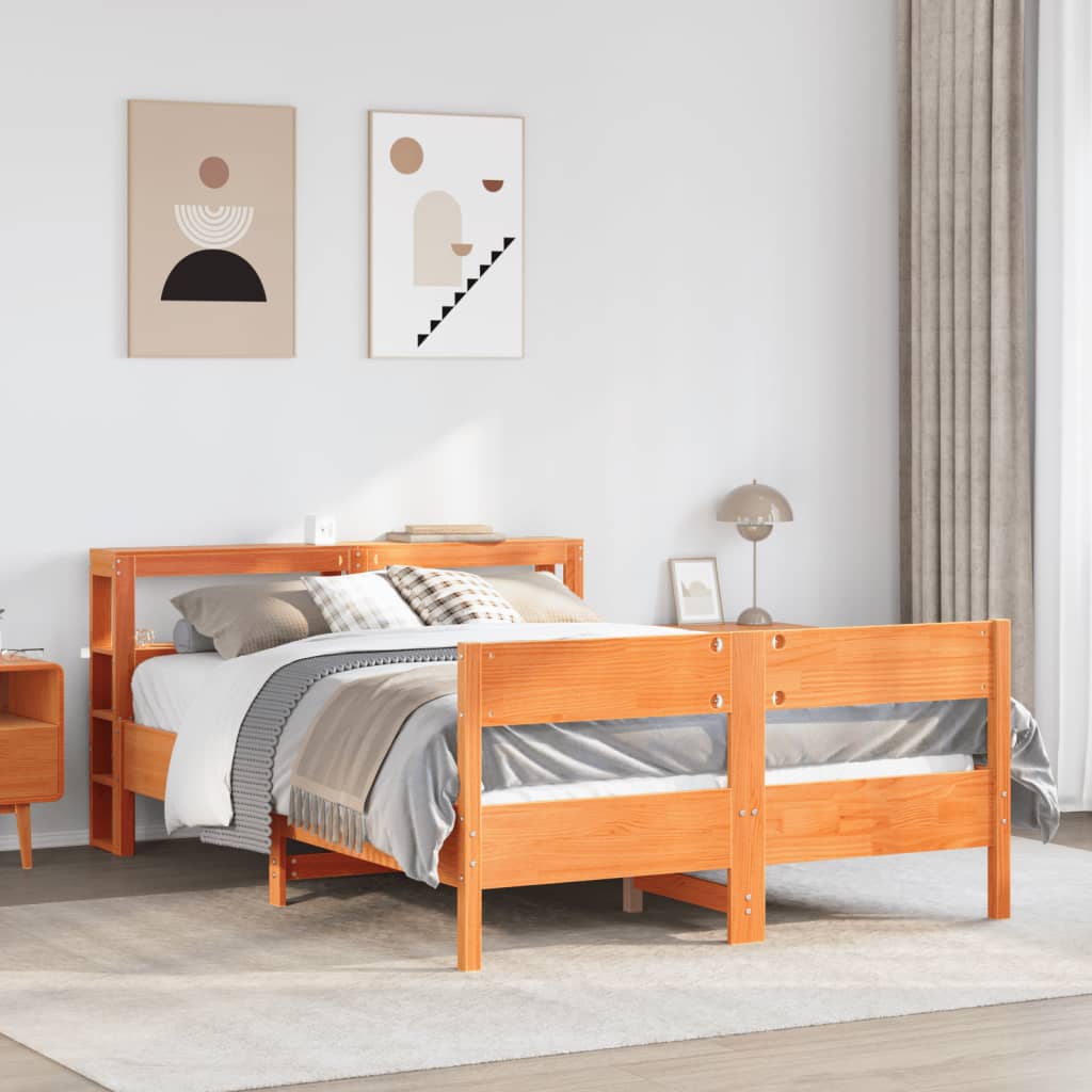 Bedframe zonder matras massief grenenhout wasbruin 150x200 cm is nu te koop bij PeponiXL, paradijselijk wonen!