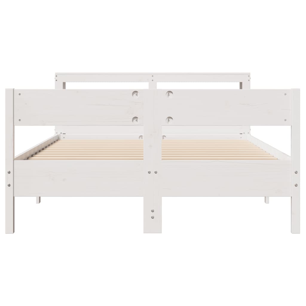 Bedframe zonder matras massief grenenhout wit 140x200 cm is nu te koop bij PeponiXL, paradijselijk wonen!