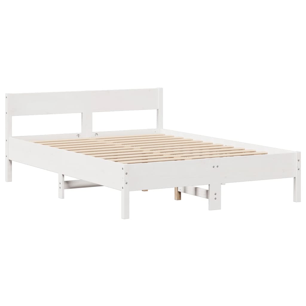 Bedframe zonder matras massief grenenhout wit 140x200 cm is nu te koop bij PeponiXL, paradijselijk wonen!