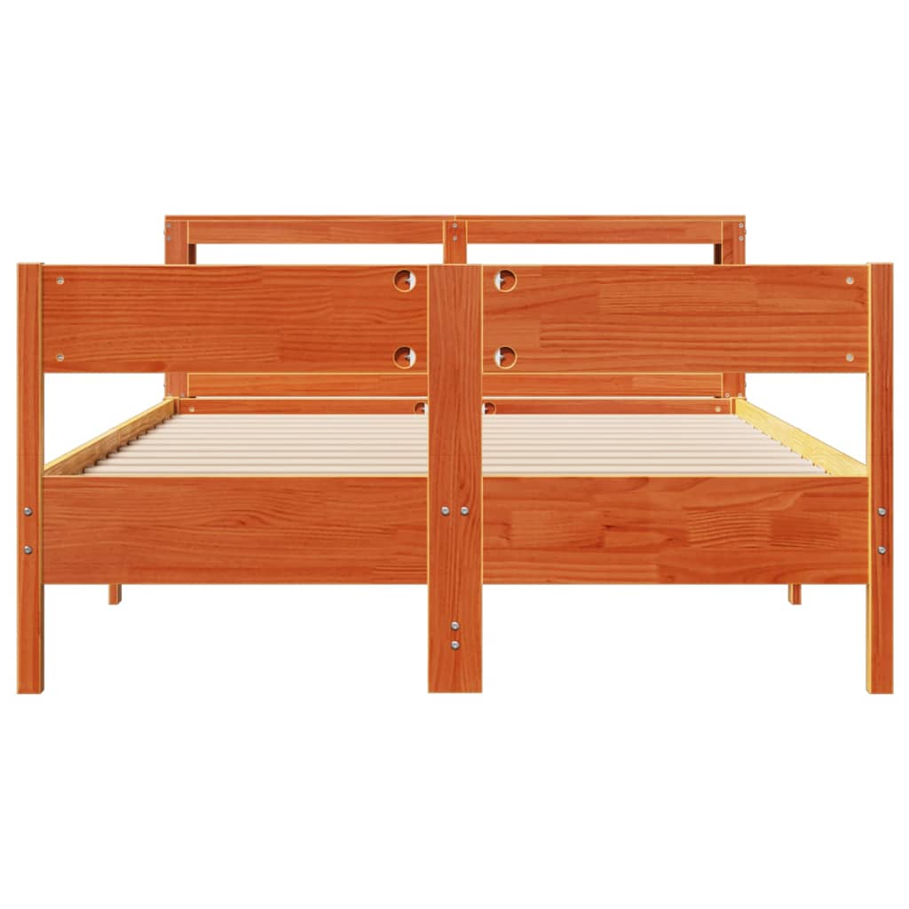 Bedframe zonder matras massief grenenhout wasbruin 140x200 cm is nu te koop bij PeponiXL, paradijselijk wonen!