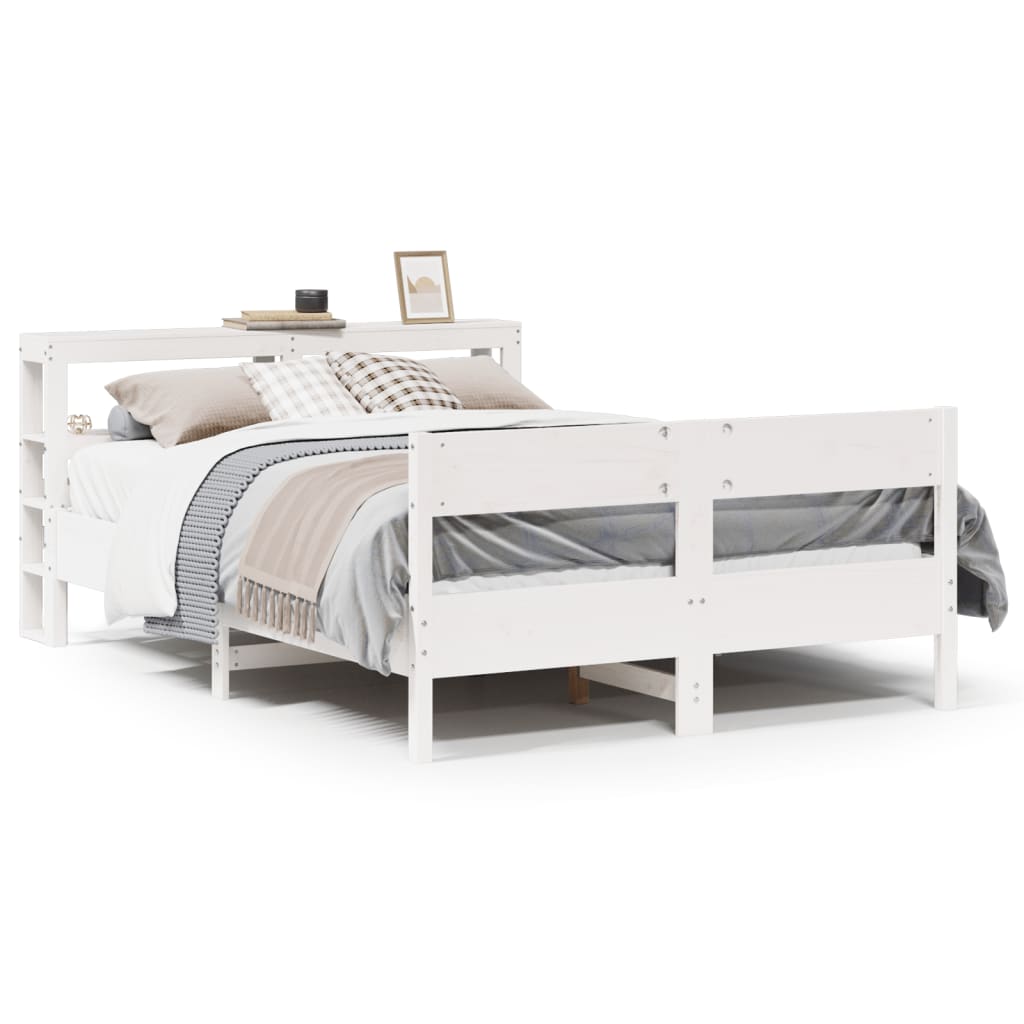 Bedframe zonder matras massief grenenhout wit 120x200 cm is nu te koop bij PeponiXL, paradijselijk wonen!