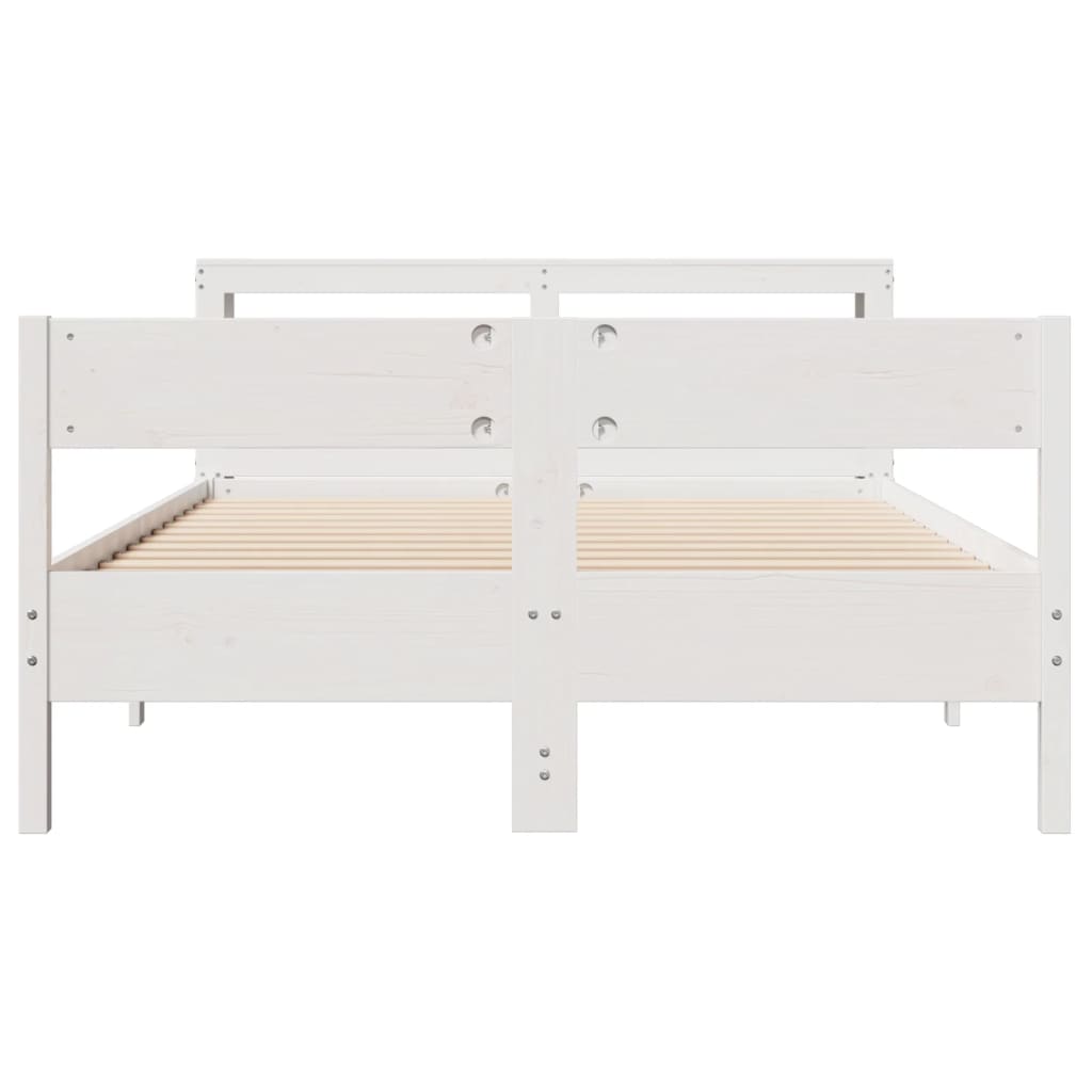 Bedframe zonder matras massief grenenhout wit 120x200 cm is nu te koop bij PeponiXL, paradijselijk wonen!