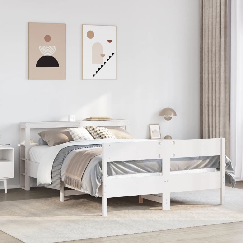 Bedframe zonder matras massief grenenhout wit 120x200 cm is nu te koop bij PeponiXL, paradijselijk wonen!