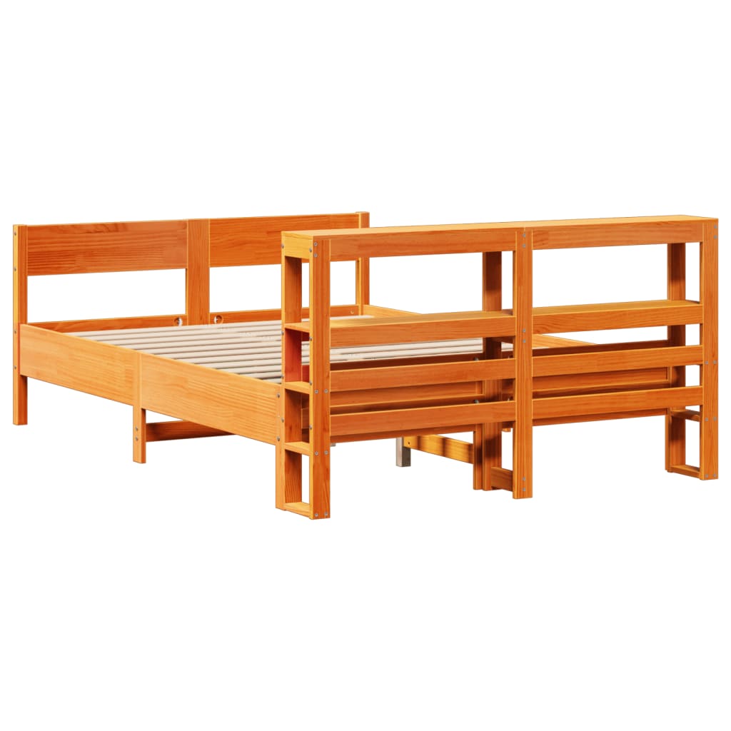 Bedframe zonder matras massief grenenhout wasbruin 120x200 cm is nu te koop bij PeponiXL, paradijselijk wonen!