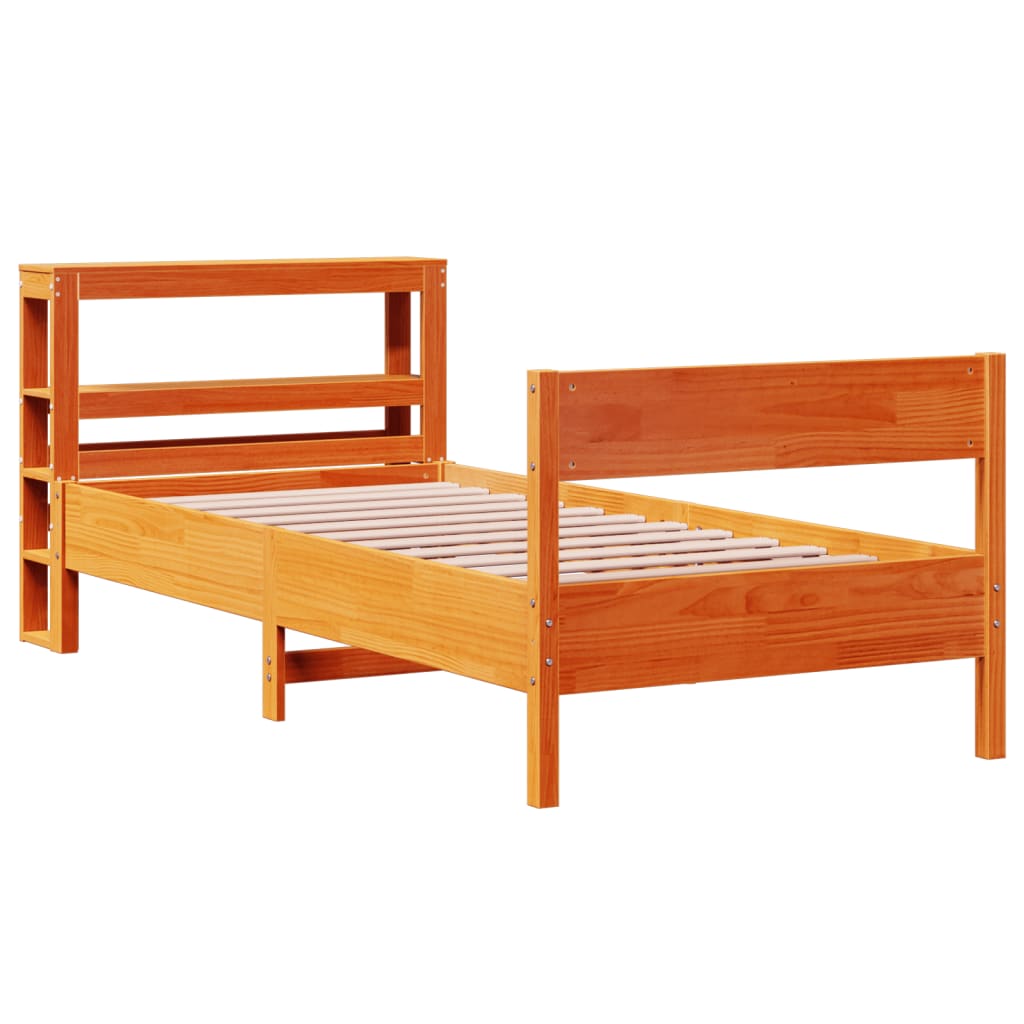 Bedframe zonder matras massief grenenhout wasbruin 100x200 cm is nu te koop bij PeponiXL, paradijselijk wonen!